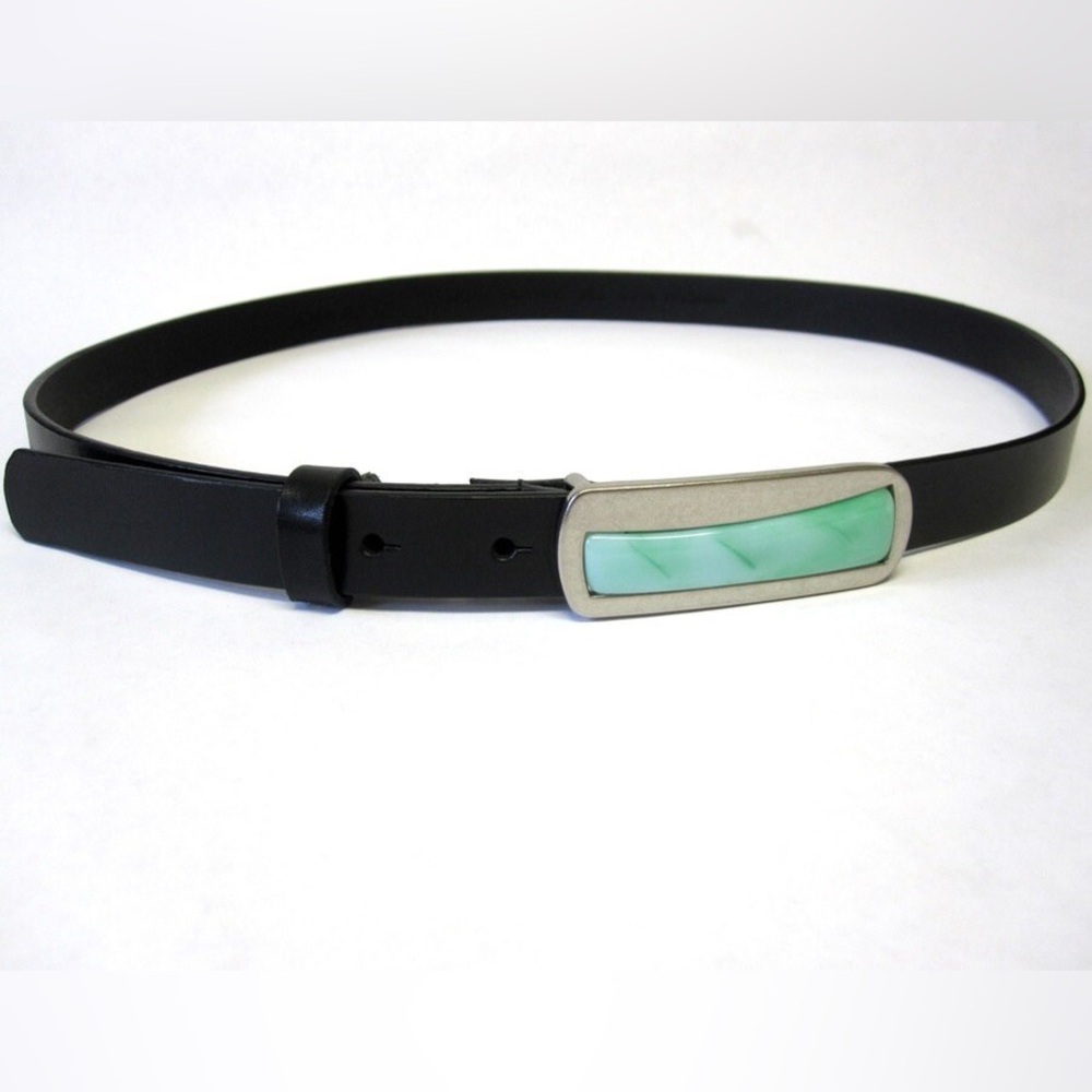 Coldwater Creek Black Belt with Silver and Turquoise Accent EUC Size XL